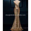 Gold brillant étincelle sexy arrière Robes de soirée sirène Robes de soirée formidables longues et formidables